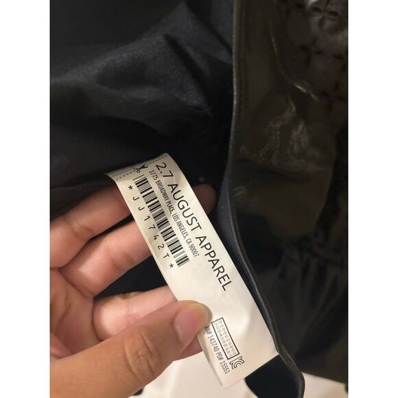 English Factory puff sleeve eyelet faux leather top sz small - Picture 11 of 12